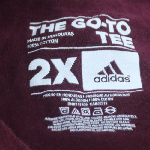 Adidas Men's Maroon Central Michigan Lacrosse 2XL Cotton T-Shirt