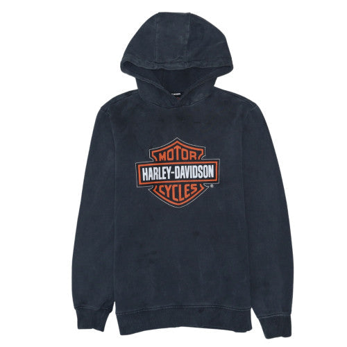 Harley-Davidson Men's Black Pullover Hoodie M Biker Logo Cotton