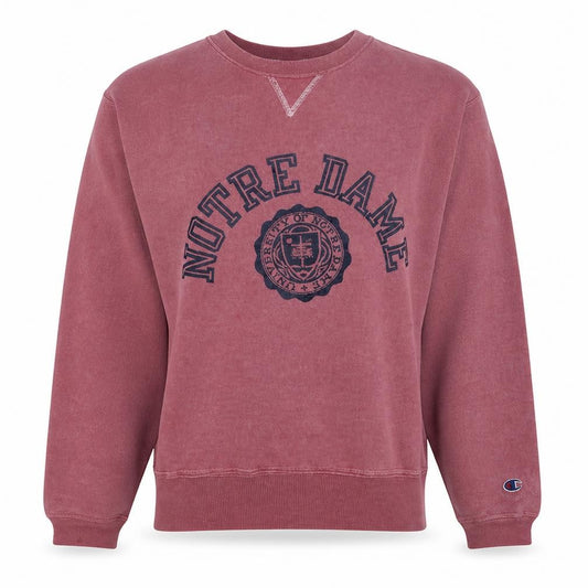 Front view of Champion women’s pink notre dame pullover sweatshirt large cotton blend