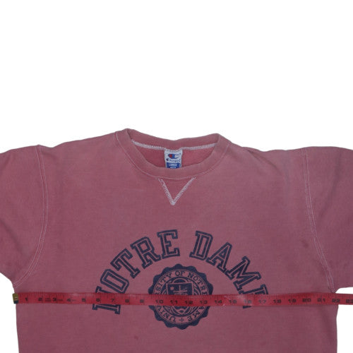 Champion Womens Pink Notre Dame Pullover Sweatshirt Large Cotton Blend