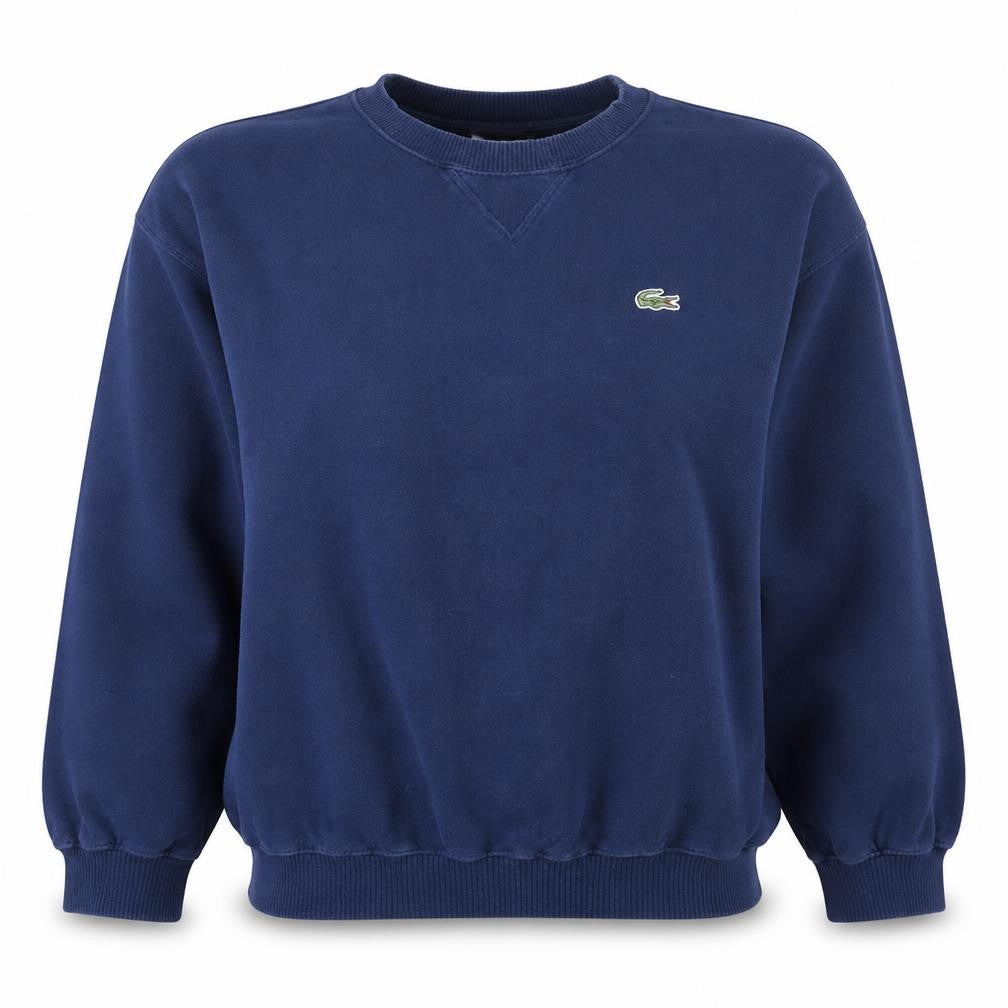 Lacoste Womens Navy Crew Neck Cotton Sweatshirt Size 10 Classic Fit