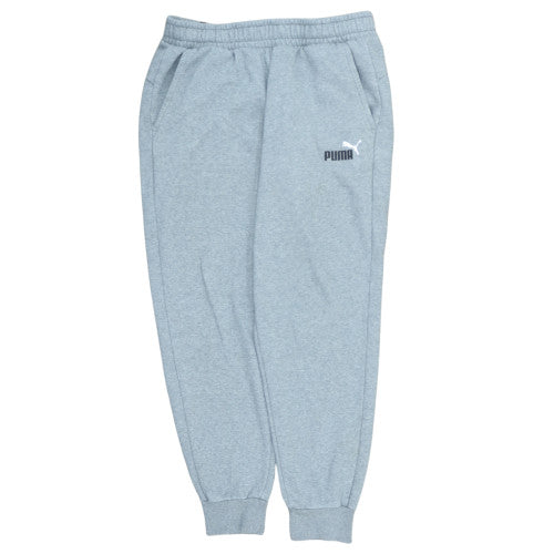 Puma Men's Grey Fleece Jogger Trousers Size L Regular Fit