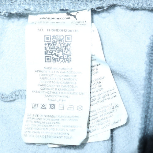 Puma Men's Grey Fleece Jogger Trousers Size L Regular Fit