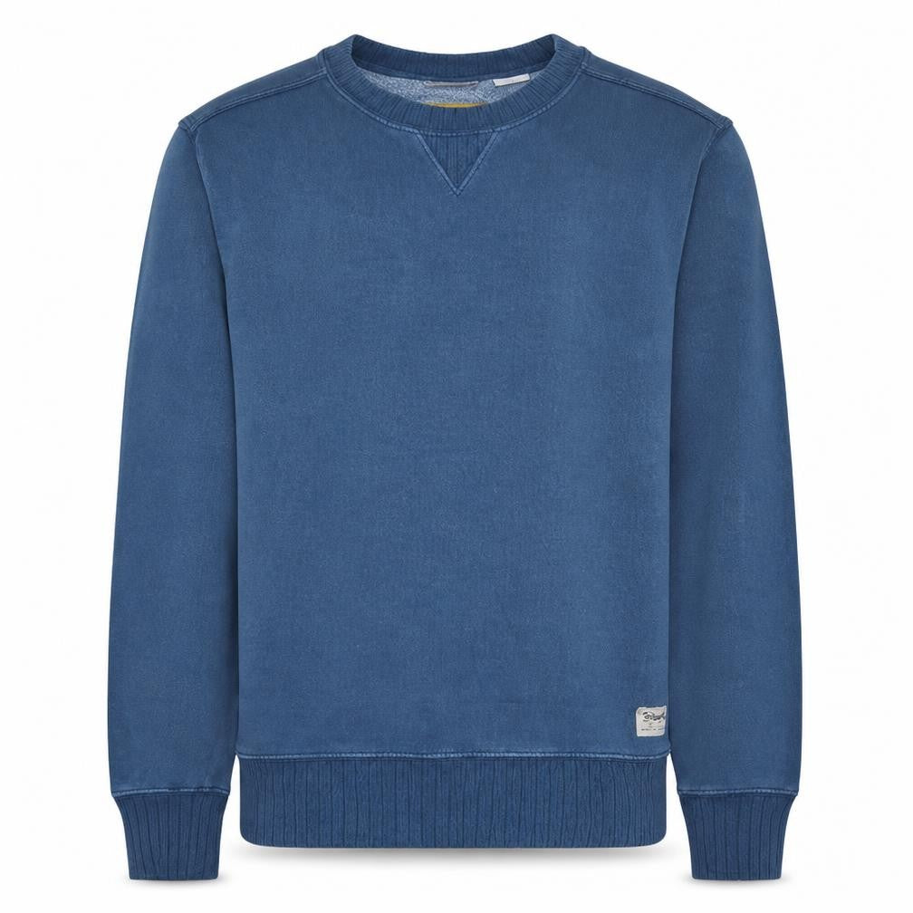 Front view of Timberland Men’s Blue Pullover Crew Neck Sweatshirt, size M
