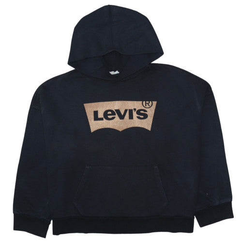 Levi's Men's Black Pullover Hoodie L Regular Fit Logo Fleece