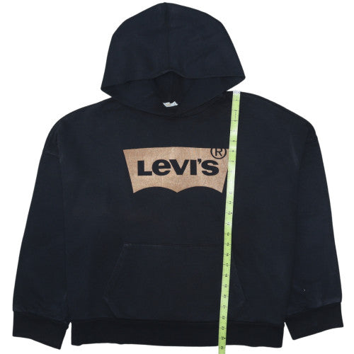 Levi's Men's Black Pullover Hoodie L Regular Fit Logo Fleece