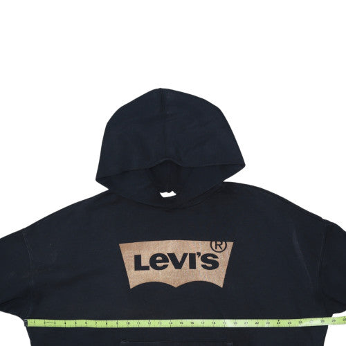 Levi's Men's Black Pullover Hoodie L Regular Fit Logo Fleece