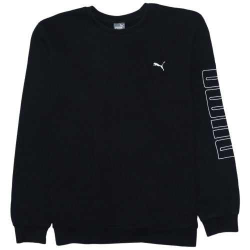 Puma Mens Black XL Crew Neck Pullover Sweatshirt Logo Print