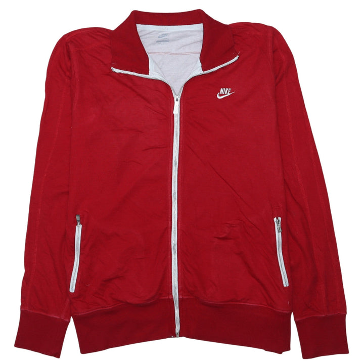 Nike Men's Red Full Zip Collared Sweatshirt Size L