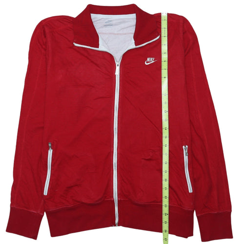 Nike Men's Red Full Zip Collared Sweatshirt Size L