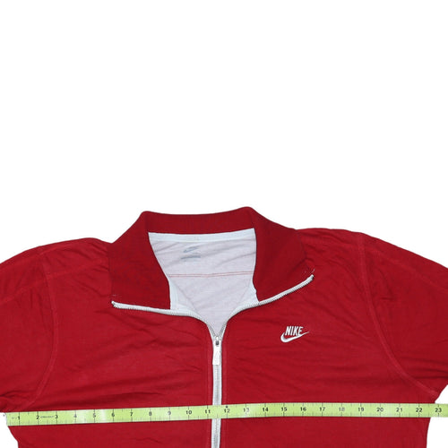 Nike Men's Red Full Zip Collared Sweatshirt Size L
