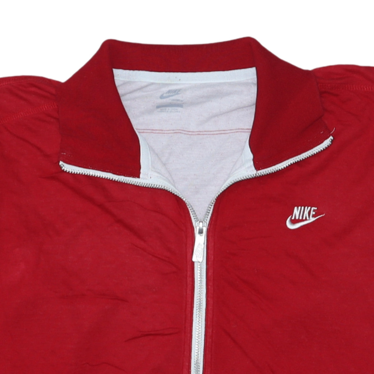 Nike Men's Red Full Zip Collared Sweatshirt Size L