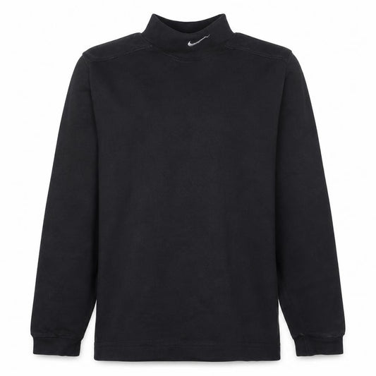 Front view of Nike Men's Black M Long Sleeve Mock Neck Sweatshirt