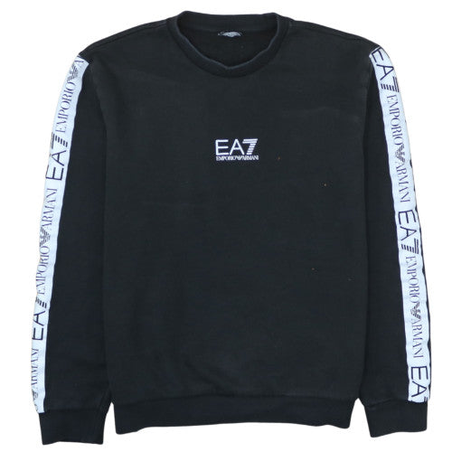 Emporio Armani EA7 Men's Black Logo Crew Neck Sweatshirt L