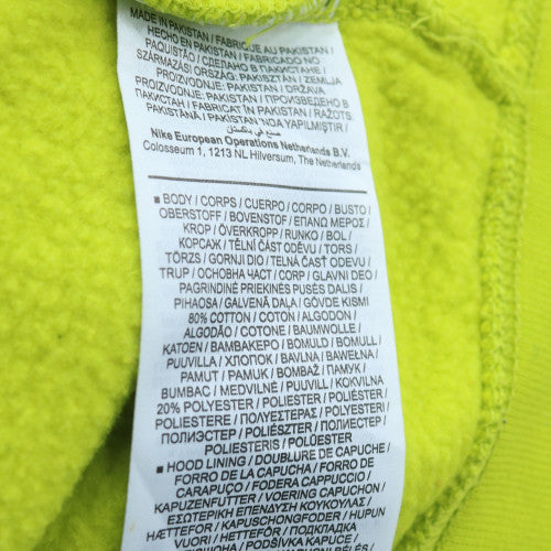 Nike Men's Yellow Pullover Hoodie L Fleece Logo Sportswear