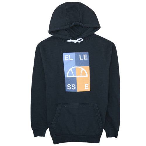 Ellesse Mens Black Pullover Hoodie Medium Graphic Logo Sweatshirt