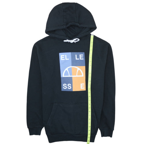 Ellesse Mens Black Pullover Hoodie Medium Graphic Logo Sweatshirt