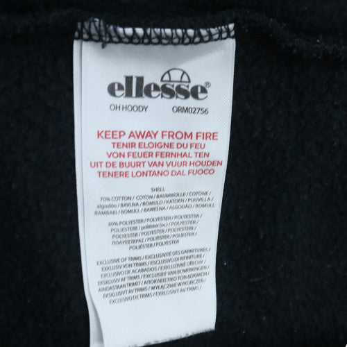 Ellesse Mens Black Pullover Hoodie Medium Graphic Logo Sweatshirt