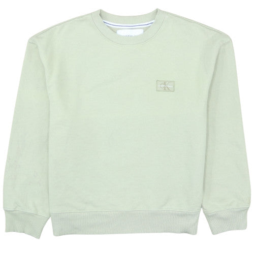Calvin Klein Jeans Men's Beige Cotton Crew Neck Sweatshirt M