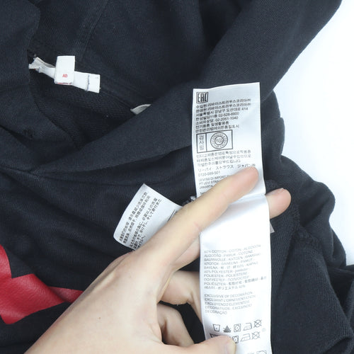 Levi's Girls Black Pullover Hoodie L Logo Graphic Cotton Blend