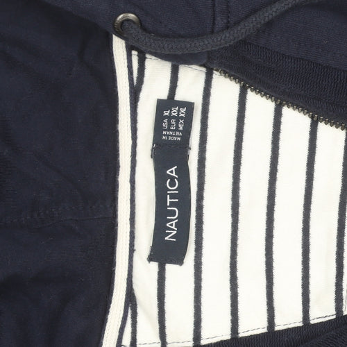 Nautica Mens Blue XL Full Zip Hoodie Sweatshirt