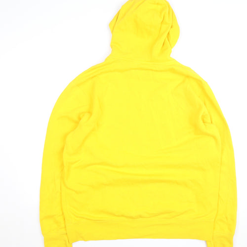 Reebok Men's Yellow Pullover Hoodie L Fleece Sportswear