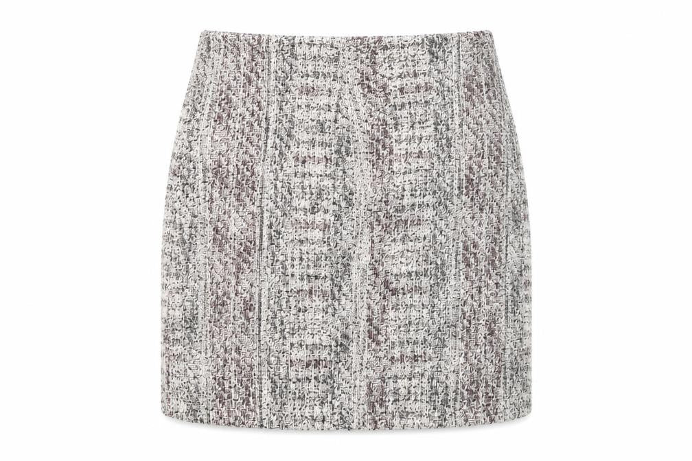 Front view of Marks & Spencer women’s multicoloured tweed pencil skirt, size UK 10