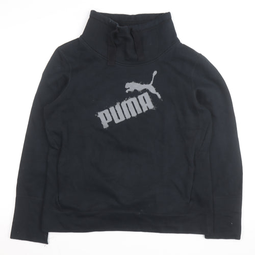 Puma Mens Black L Fleece Pullover Sweatshirt with Logo