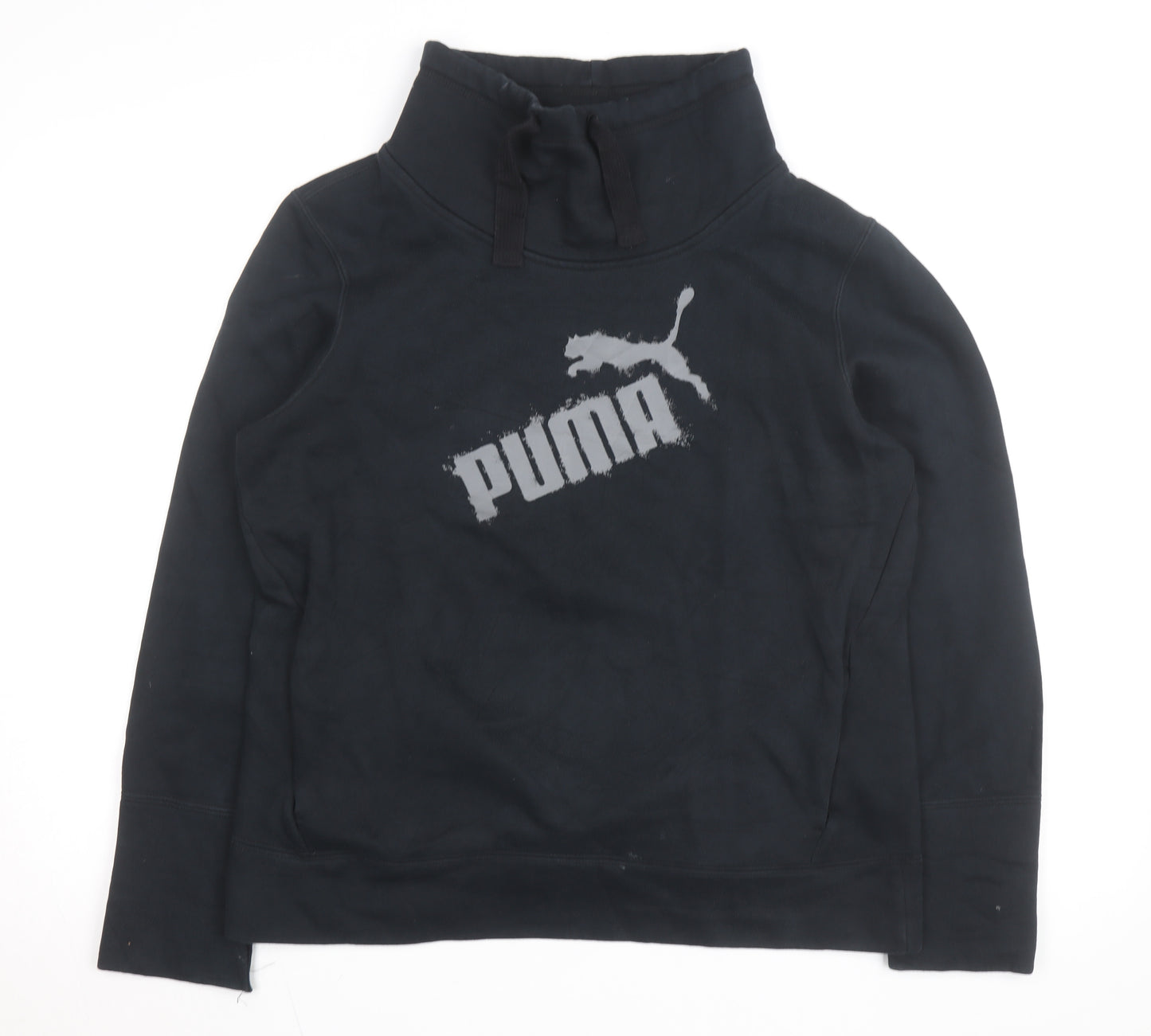 Puma Mens Black L Fleece Pullover Sweatshirt with Logo