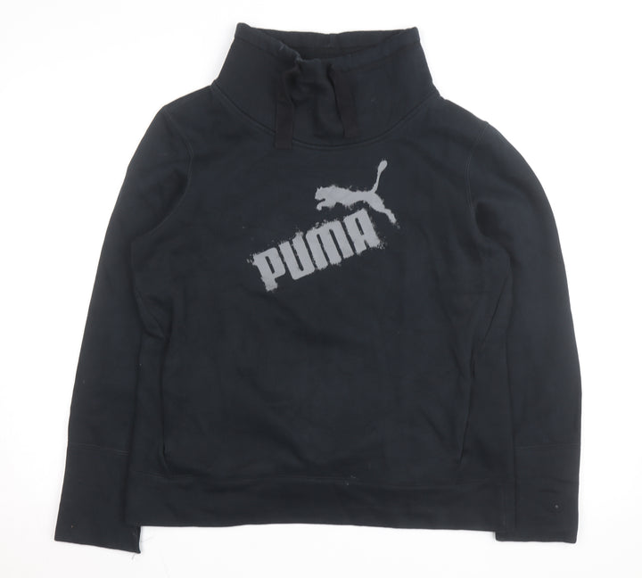 Puma Mens Black L Fleece Pullover Sweatshirt with Logo