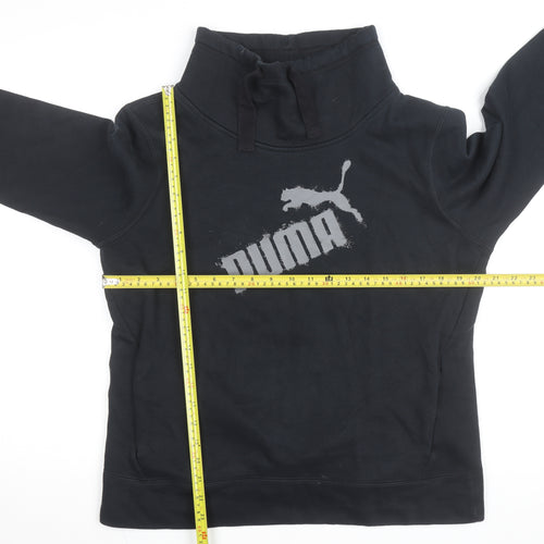 Puma Mens Black L Fleece Pullover Sweatshirt with Logo