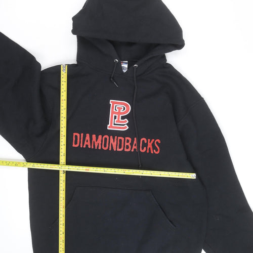 Jerzees Mens Black Pullover Hoodie M College Graphic Fleece