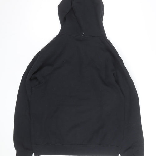 Jerzees Mens Black Pullover Hoodie M College Graphic Fleece