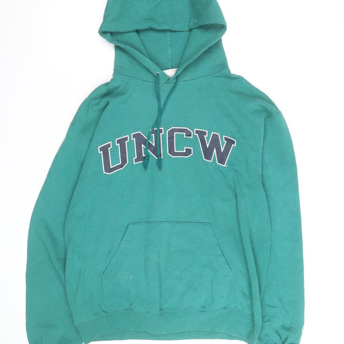 Champion Men's Green UNCW Pullover Hoodie Size M Vintage College Style