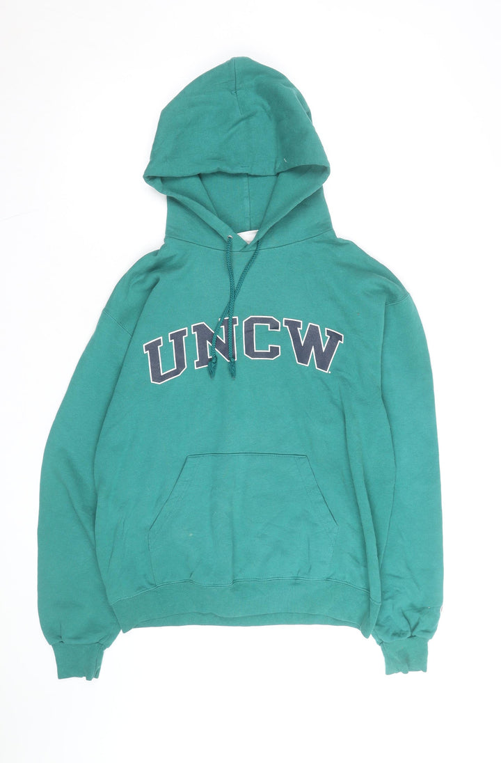 Champion Men's Green UNCW Pullover Hoodie Size M Vintage College Style