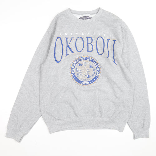 University of Okoboji Men's Grey Pullover Sweatshirt M Crew Neck