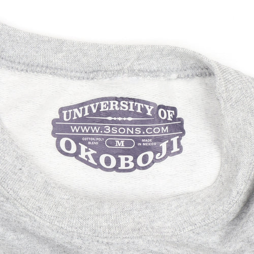 University of Okoboji Men's Grey Pullover Sweatshirt M Crew Neck