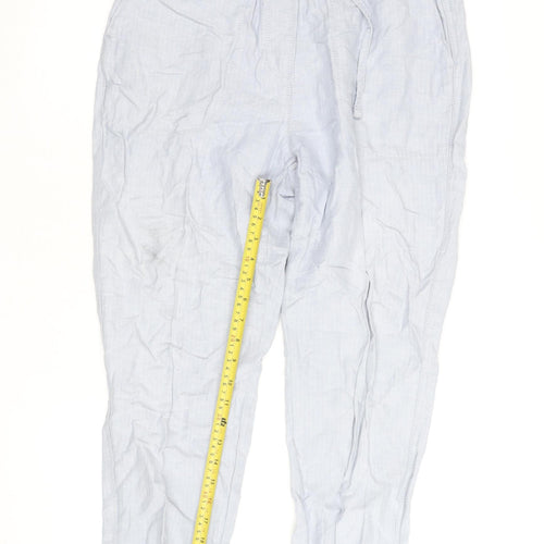 Marks and Spencer Womens Blue Linen Blend Jogger Trousers Size 12