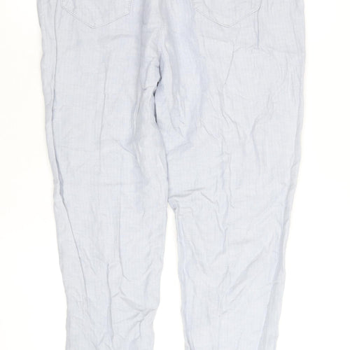 Marks and Spencer Womens Blue Linen Blend Jogger Trousers Size 12