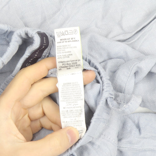 Marks and Spencer Womens Blue Linen Blend Jogger Trousers Size 12