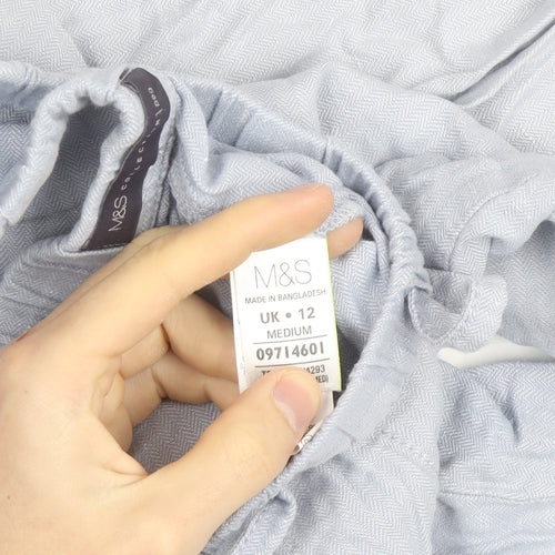 Marks and Spencer Womens Blue Linen Blend Jogger Trousers Size 12