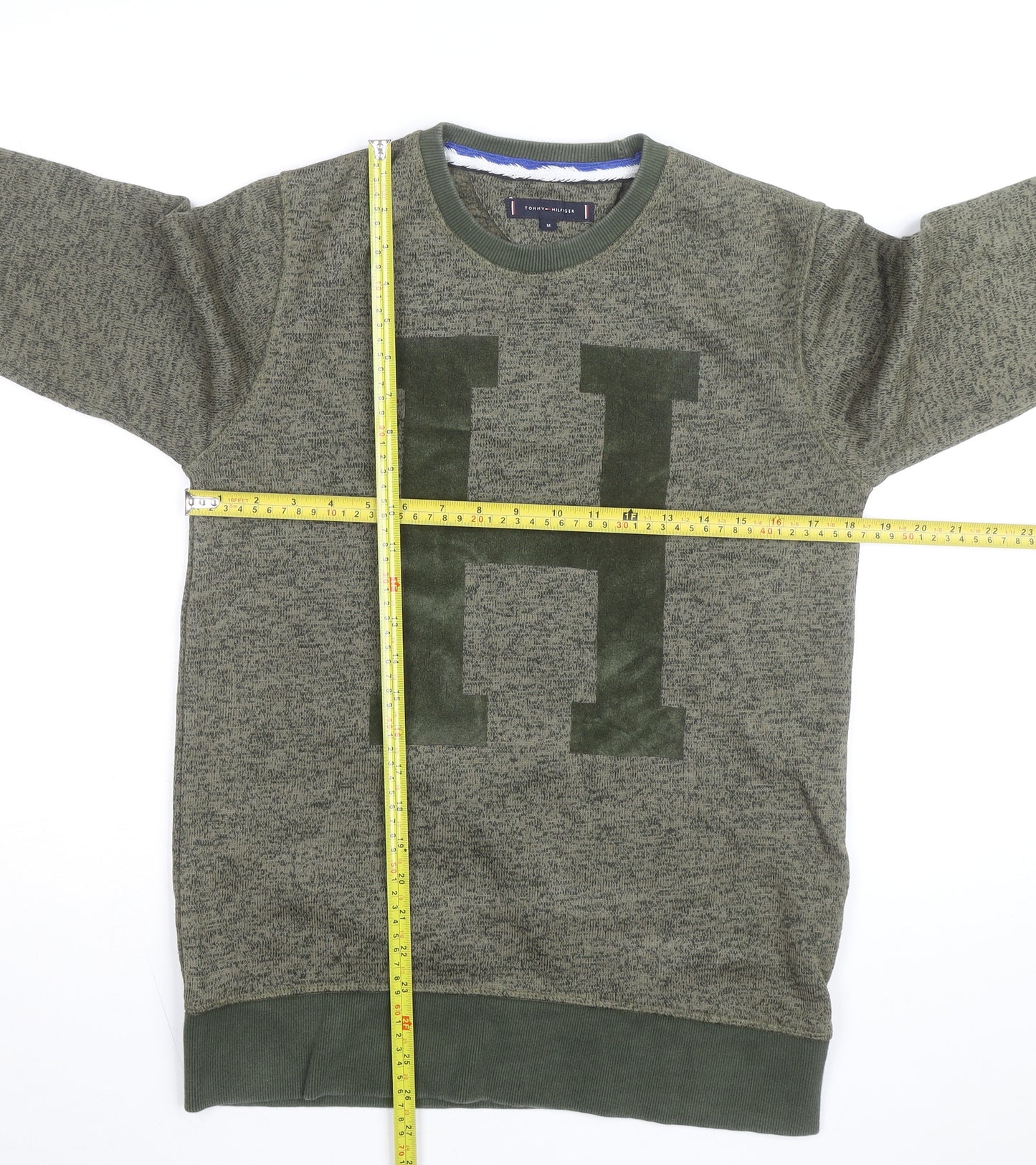 Tommy Hilfiger Men’s Green Crew Neck Pullover Jumper M