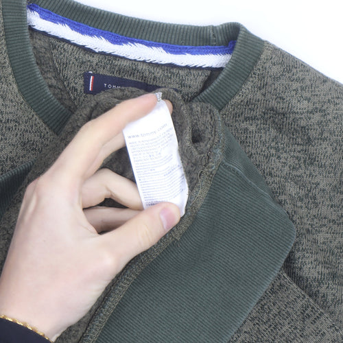 Tommy Hilfiger Men’s Green Crew Neck Pullover Jumper M