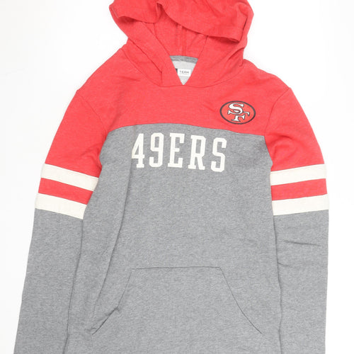 NFL Team Apparel Men’s Red Grey 49ers Pullover Hoodie Size S