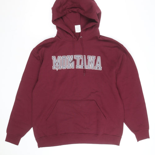 Jerzees Men's Red Pullover Hoodie L College Graphic