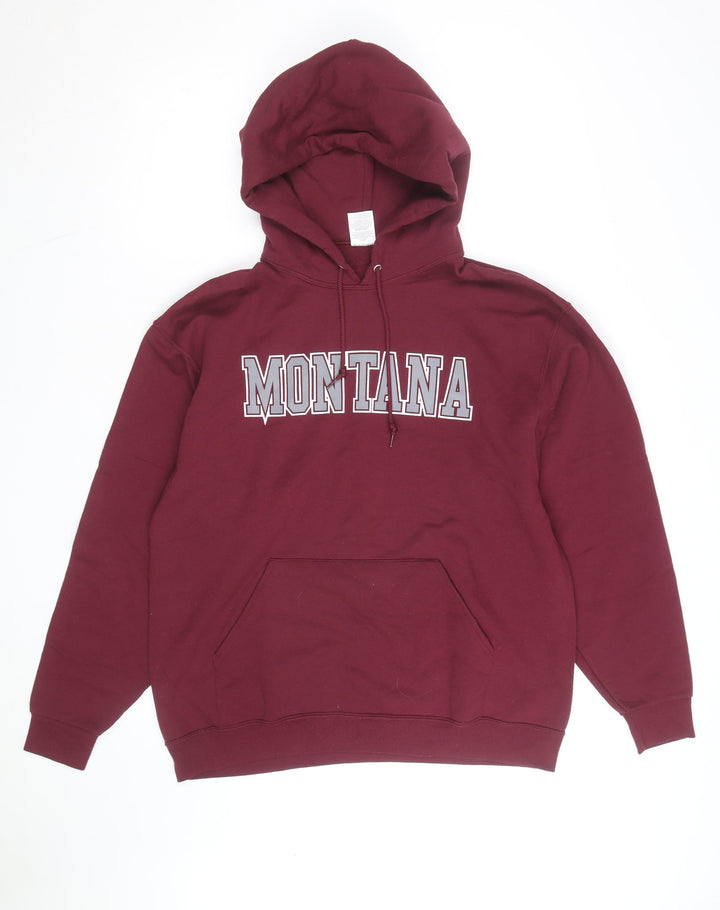 Jerzees Men's Red Pullover Hoodie L College Graphic