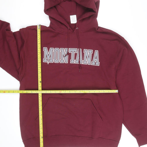 Jerzees Men's Red Pullover Hoodie L College Graphic
