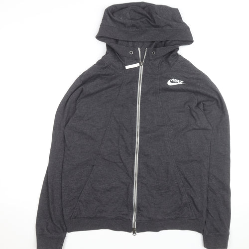Nike Men's Grey Full Zip Hoodie L Regular Fit Sportswear