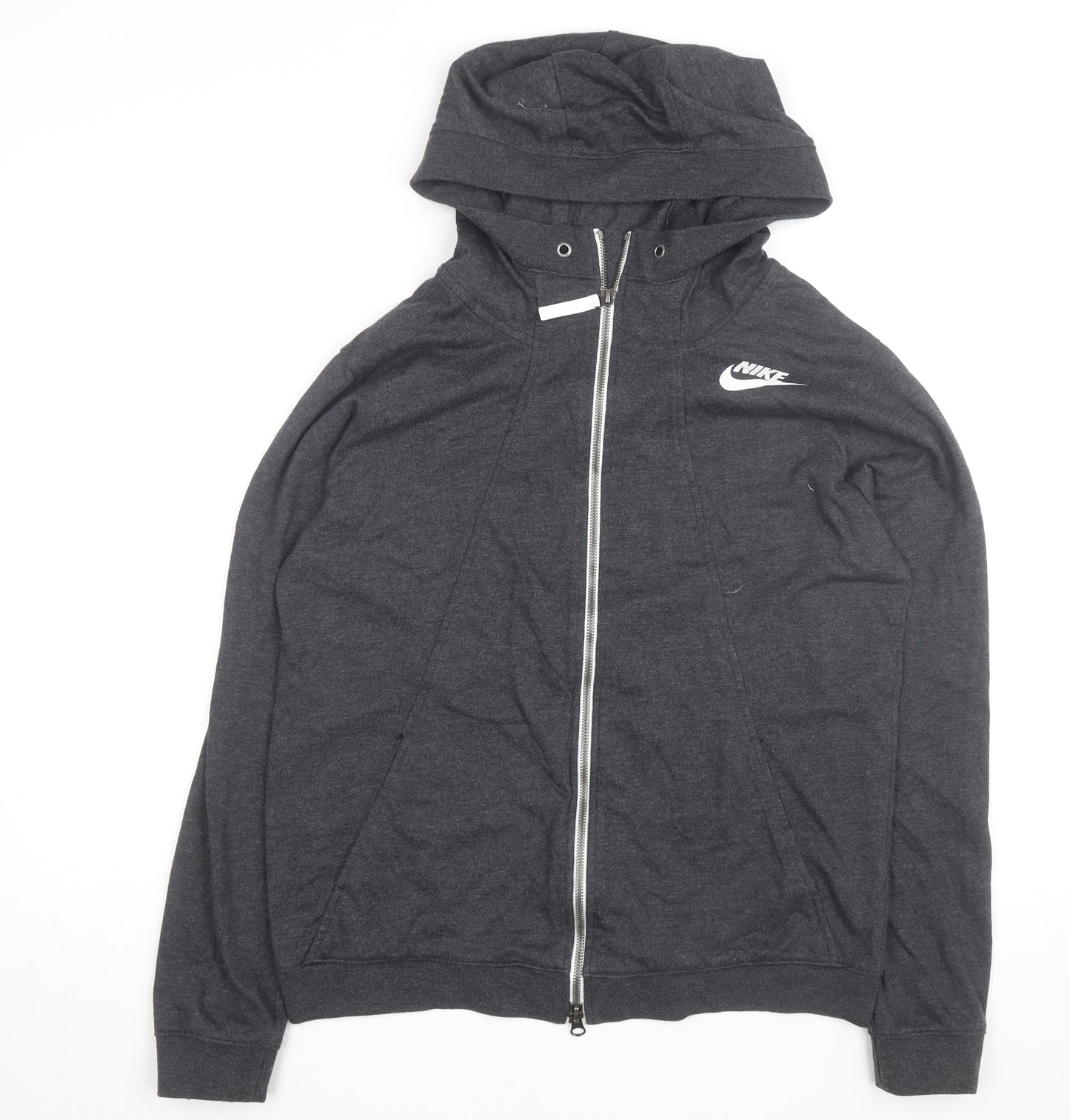 Nike Men's Grey Full Zip Hoodie L Regular Fit Sportswear