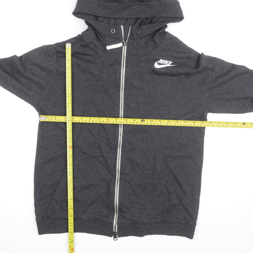 Nike Men's Grey Full Zip Hoodie L Regular Fit Sportswear